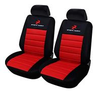 eSituro 2 Housses de siège pour Voiture Universelle,Couvre siège en Polyester Noir Rouge