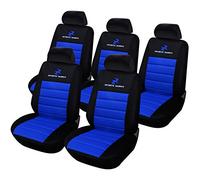 eSituro 5 Pièces Housses de siège en Polyester,siège Housse de Voiture Universelle Noir Bleu