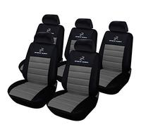 eSituro 5 Pièces Housses de siège en Polyester,siège Housse de Voiture Universelle Noir Gris