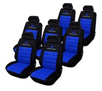 eSituro 7 Pièces Housses Siège Voiture, Universelle, en Polyester, Noir et Bleu