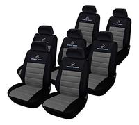eSituro 7 Pièces Housses Siège Voiture, Universelle, en Polyester, Noir et Gris