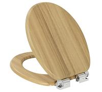 eSituro Abattant WC, Lunette WC Universelle, en bois MDF, en Forme de O, Charnières Réglables, Frein de Chute, Montage Inférieur Facile