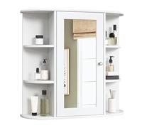 eSituro Armoire de Toilette avec Miroir et Porte, Moderne, Meuble Salle de Bain de Rangement Blanc, 60x58x16cm