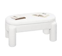 eSituro Banc de Rangement Rembourré en Tissu Polaire Teddy, 114x47x53 cm, Banquette Lit pour Chambre Salon Couloir Entrée, Charge Maxi. 250 kg, Moderne, Blanc