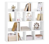 eSituro Bibliothèque, Bibliothèque Étagère Rangement, Meuble Casier Rangement, à 14 Compartiments, Étagère Cube pour Salon, Bureau, Chambre, 120x30x120 cm, Blanc