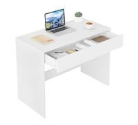 eSituro Bureau d'Ordinateur avec Tiroir, Table Informatique avec Rangement, en Bois d'Ingénierie, pour Bureau, Studio, 100x50x75cm, Blanc