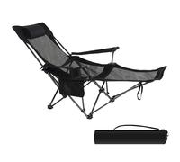 eSituro Chaise de Camping Pliante, Chaise de Pique-Nique Légère, Portable, Dossier Réglable à 2 Positions, pour Camping, Extérieur, Noir