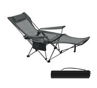 eSituro Chaise de Camping Pliante, Chaise de Pique-Nique Légère, Portable, Dossier Réglable à 2 Positions, pour Camping, Extérieur, Gris