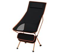 eSituro Chaise de Camping Pliante, Chaise de Plage Ultra-légère, Portable, avec Sac de Transport pour Pêche, Pique-Nique, Charge 110kg, Noir+Orange (1PC)