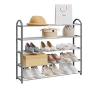 eSituro Étagère à Chaussures à 5 Niveaux, Porte Chaussures, Meuble Chaussures, Rangement Chaussures pour 15-20 Paires de Chaussures en Plastique PP et Métal 79x79x20 cm Noir+Gris SSHR0027