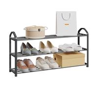 eSituro Étagère Chaussure, à 3 Niveaux, Rangement Chaussures, en Tube Métallique, pour Entrée, Salon, Chambre, Dressing, Noir