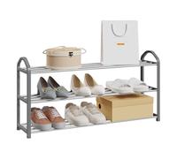 eSituro Étagère Chaussure, à 3 Niveaux, Rangement Chaussures, en Tube Métallique, pour Entrée, Salon, Chambre, Dressing, Gris