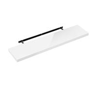 eSituro Étagère Flottante Blanche Brillant pour Salon, Cuisine, Étagère Murale en Bois pour Chambre à Coucher, Moderne, Facile à Installer, Fixation Invisible, Longueur 100cm