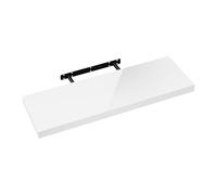eSituro Étagère Flottante Blanche Brillant pour Salon, Cuisine, Étagère Murale en Bois pour Chambre à Coucher, Moderne, Facile à Installer, Fixation Invisible, 80cm