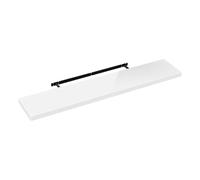 eSituro Étagère Flottante Blanche pour Salon, Cuisine, Étagère Murale en Bois pour Chambre à Coucher, Moderne, Facile à Installer, Fixation Invisible, Longueur 120cm