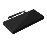 eSituro Étagère Flottante Noir Brillant pour Salon, Cuisine, Étagère Murale en Bois pour Chambre à Coucher, Moderne, Facile à Installer, Fixation Invisible, 50cm