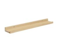 eSituro Étagère Murale Bois, Étagère Murale, Tablette Murale, Étagère Flottante Murale, avec Bord de Protection, pour Chambre, Salon, Cuisine, Entrée, Couleur Bois Naturel, L60xP10xH4cm, SWS0377