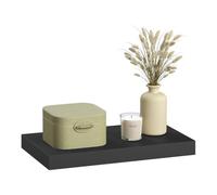 eSituro Étagère Murale, Étagère Flottante, en MDF et Métal, avec Support Invisible, pour Chambre, Salon, Bureau, Cuisine, Noir, 50x22,9x3,8cm