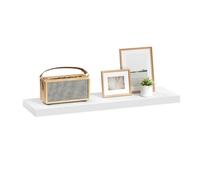 eSituro Étagère Murale, Étagère Flottante, en MDF et Métal, avec Support Invisible, pour Chambre, Salon, Bureau, Cuisine, Blanc, 70x22,9x3,8cm