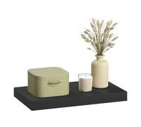 eSituro Étagère Murale, Étagère Flottante, en MDF et Métal, avec Support Invisible, pour Chambre, Salon, Bureau, Cuisine, Noir, 60x22,9x3,8cm
