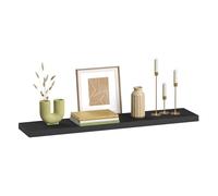 eSituro Étagère Murale, Étagère Flottante, en MDF et Métal, avec Support Invisible, pour Chambre, Salon, Bureau, Cuisine, Noir, 110x22,9x3,8cm