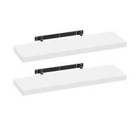 eSituro Étagères Murales Lot de 2, Blanche pour Salon, Cuisine, Étagères Flottantes en Bois pour Chambre à Coucher, Moderne, Facile à Installer, Fixation Invisible, 80cm