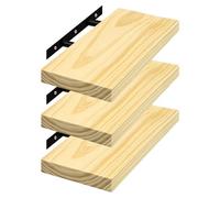 eSituro Étagères Murales Suspendue, Lot de 3, Pin Massif, Étagères Flottantes pour Salon, Cuisine, Tablette Murale en Bois, Décoration pour Chambre à Coucher, Moderne, Fixation Invisible, 40cm