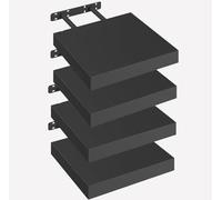eSituro Lot de 4 Étagères Murales, Étagère Flottante, en MDF et Métal, avec Support Invisible, pour Chambre, Salon, Bureau, Cuisine, Noir, 25x22,9x3,8cm