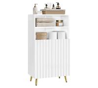 eSituro Meuble de Rangement Salle de Bain, Armoire Salle de Bain, avec Portes, Étagères Réglables, Blanc, 50x30x93cm