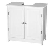 eSituro Meuble sous lavabo Salle de Bain 2 Portes sans lavabo,Meuble sur Pied Blanc
