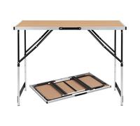 eSituro SCPT0006 Table de Jardin Pliable, Hauteur Réglable(73-94cm), Table Camping Rectangle en Aluminium, Noir, Super Légre 100x60x94cm