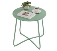 eSituro Table Basse Ronde, Table d'Appoint, pour l'Intérieur, l'Extérieur, Salon, Balcon, Terrasse, Jardin, en Métal, Ø45xH45 cm, Vert