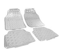 eSituro Tapis de Sol Auto Voiture en PVC 4 pièces Antidérapant, Argent