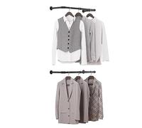 eSituro Tringle à Vêtement Industriel, Lot de 2, Portant à Vêtement Mural, Montage Facile, pour Rangement de Placard, Noir