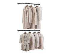 eSituro Tringle à Vêtement Murale, Lot de 2, Penderie Murale, Portant à Vêtement, Portemanteaux Muraux, Style Industriel, pour Salon, Chambre, Montage Facile, Noir