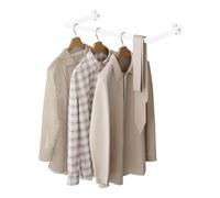 eSituro Tringle à Vêtements Murale, Porte-vêtements Industriel 64cm en Tubes Carrés Mtalliques, pour la Buanderie, le Vestiaire, le Salon et la Garde-Robe, Blanc