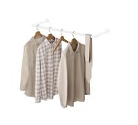 eSituro Tringle à Vêtements Murale, Porte-vêtements Industriel 94cm en Tubes Carrés Mtalliques, pour la Buanderie, le Vestiaire, le Salon et la Garde-Robe, Blanc