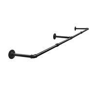 eSituro Tringle Vêtement Murale 180cm, Penderie Murale, Porte-manteau Mural, Style Industriel, pour Rangement de Placard, Montage Facile, Noir