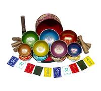 ESK Lot de 7 bols chantants tibétains de l'Himalaya pour la méditation et la guérison des chakras (ESK 11)