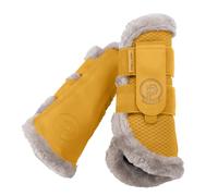 Eskadron Guêtres en maille imitation fourrure dorée jaune platine 2025, taille : M