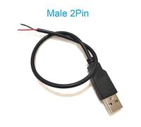 ESKAL-5V Usb 0.3M 1M 2M 2 Broches 4 Broches 2 Fils Bricolage Usb Mâle Femelle Jack Connecteur Câble De Charge D'Alimentation Câble D'Extension Cordon Connecteur Adaptateur,Male 2Pin,0.3M