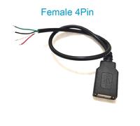 ESKAL-5V Usb 0.3M 1M 2M 2 Broches 4 Broches 2 Fils Bricolage Usb Mâle Femelle Jack Connecteur Câble De Charge D'Alimentation Câble D'Extension Cordon Connecteur Adaptateur,Female 4Pin,0.3M