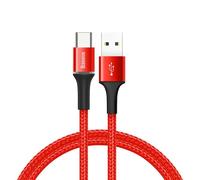 Eskal-Baseus Led Câble Usb Type C Pour Huawei Xiaomi 13 Redmi Poco Cordon De Charge Rapide Usb-C Chargeur Téléphone Portable Câble Usbc Type-C,Red,0.25 M