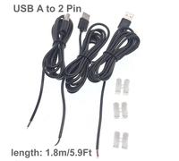 ESKAL-Câble D'Alimentation Usb Dc 2 Broches, Rallonge Usb Mâle Femelle À 2 C?urs Pour Équipement 5V Installé, Bricolage, Remplacement Des Appareils De Réparation,Usb Male 1.8M 3Pcs,