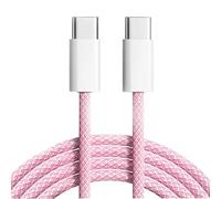 Eskal-Câble De Charge Rapide Pd Usb C 60w, Pour Iphone 15 16 Pro Max 15 16 Plus, Samsung Moto Oppo Xiaomi Redmi, Câble Tressé Double Type C 2m,Pink,1m