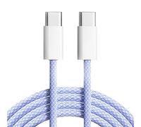 Eskal-Câble De Charge Rapide Pd Usb C 60w, Pour Iphone 15 16 Pro Max 15 16 Plus, Samsung Moto Oppo Xiaomi Redmi, Câble Tressé Double Type C 2m,Purple,1m