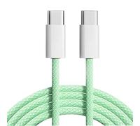 Eskal-Câble De Charge Rapide Pd Usb C 60w, Pour Iphone 15 16 Pro Max 15 16 Plus, Samsung Moto Oppo Xiaomi Redmi, Câble Tressé Double Type C 2m,Green,1m