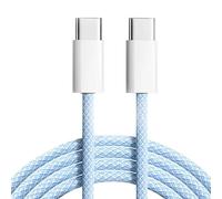 Eskal-Câble De Charge Rapide Pd Usb C 60w, Pour Iphone 15 16 Pro Max 15 16 Plus, Samsung Moto Oppo Xiaomi Redmi, Câble Tressé Double Type C 2m,Blue,1m