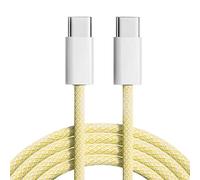 Eskal-Câble De Charge Rapide Pd Usb C 60w, Pour Iphone 15 16 Pro Max 15 16 Plus, Samsung Moto Oppo Xiaomi Redmi, Câble Tressé Double Type C 2m,Yellow,1m