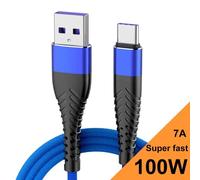 Eskal-Câble De Charge Super Rapide Usb Vers Type C, Chargeur De Téléphone Portable Pour Samsung, Huawei, Xiaomi, 100 M, 1m, 2m, 3m, Cordon De Données En Nylon, 0.25 W,Blue,0.25m